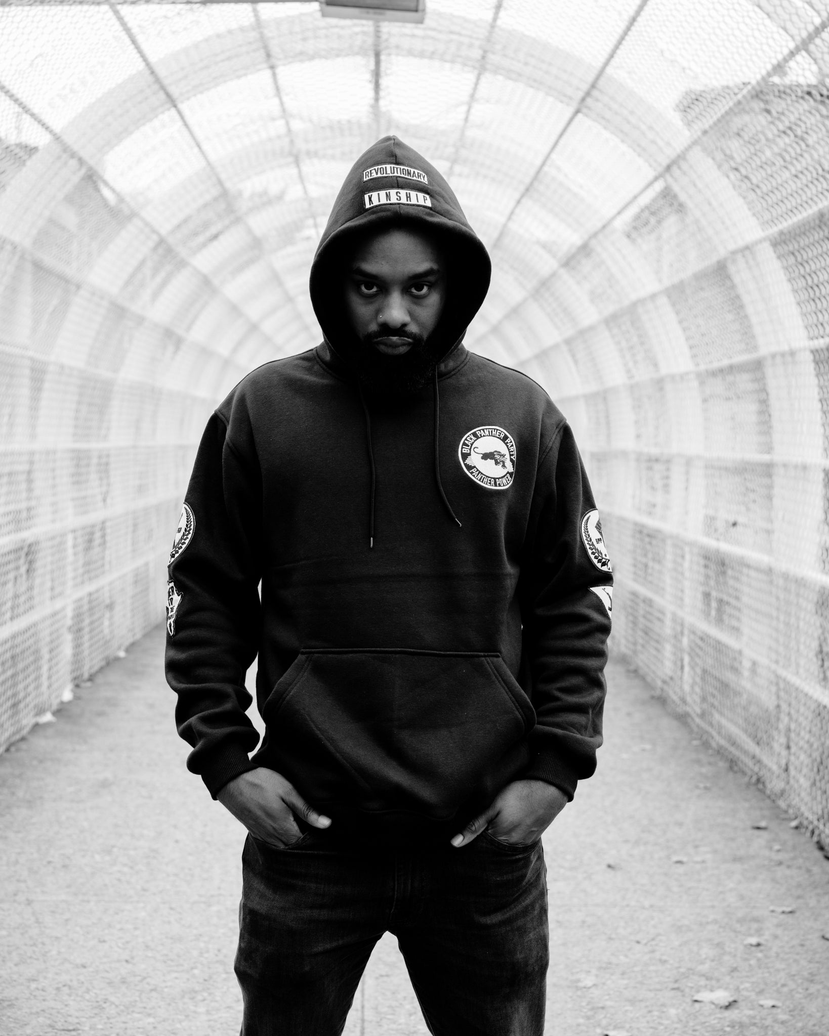 Black Panther Hoodie Black Contrast