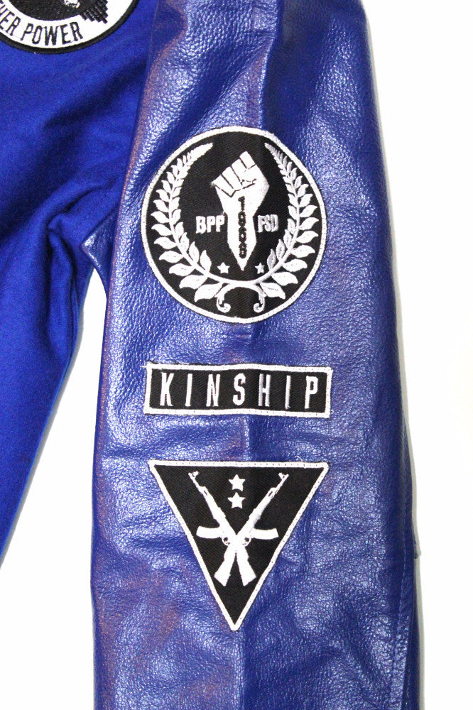 Black Panther Varsity Jacket in Blue Contrast