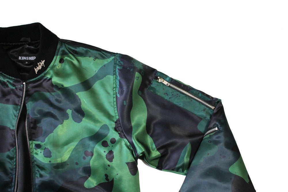 Splatter Camo Bomber in Green