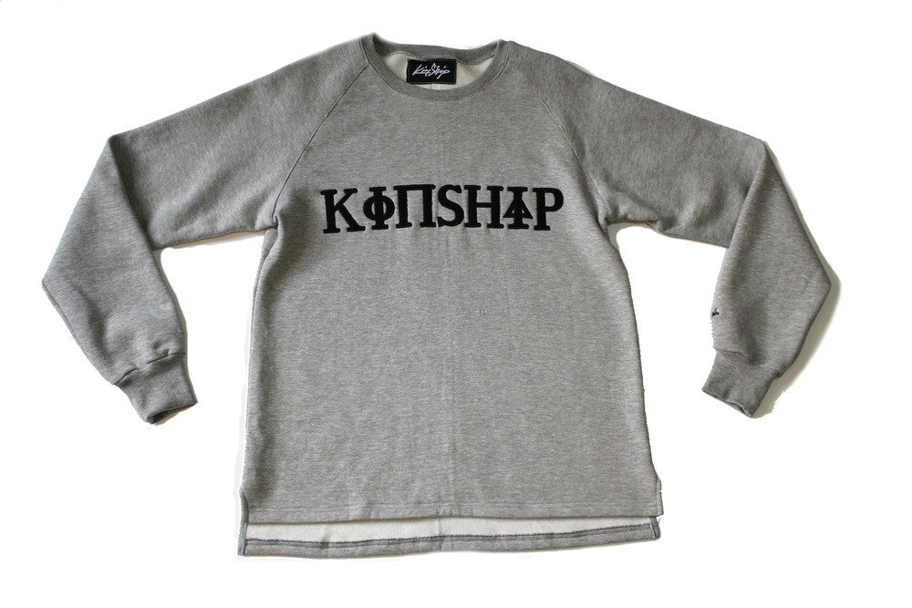 Kinship Fraternity Fleece Sweatshirt in Grey