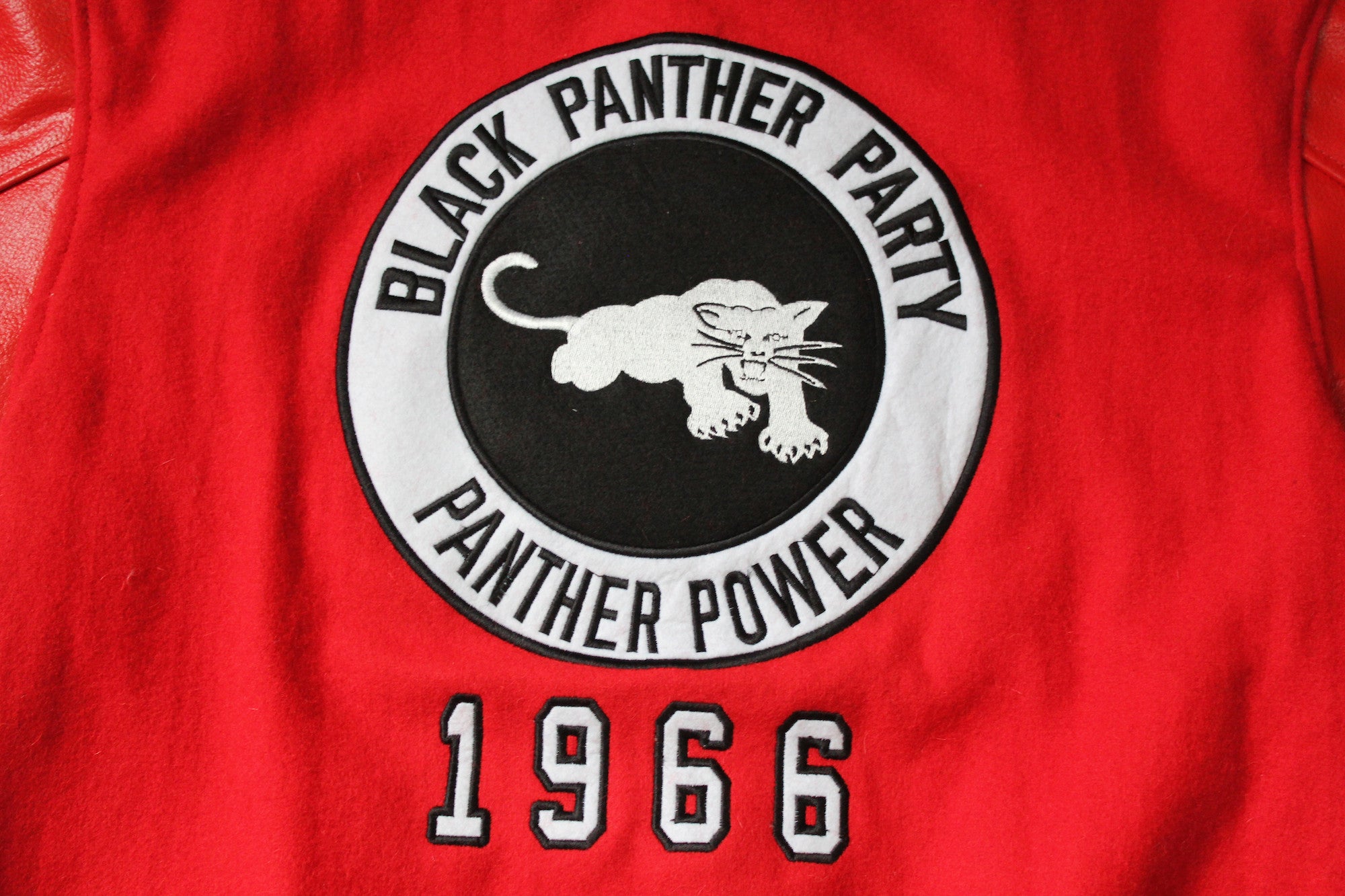 Black Panther Varsity Jacket in Red Contrast