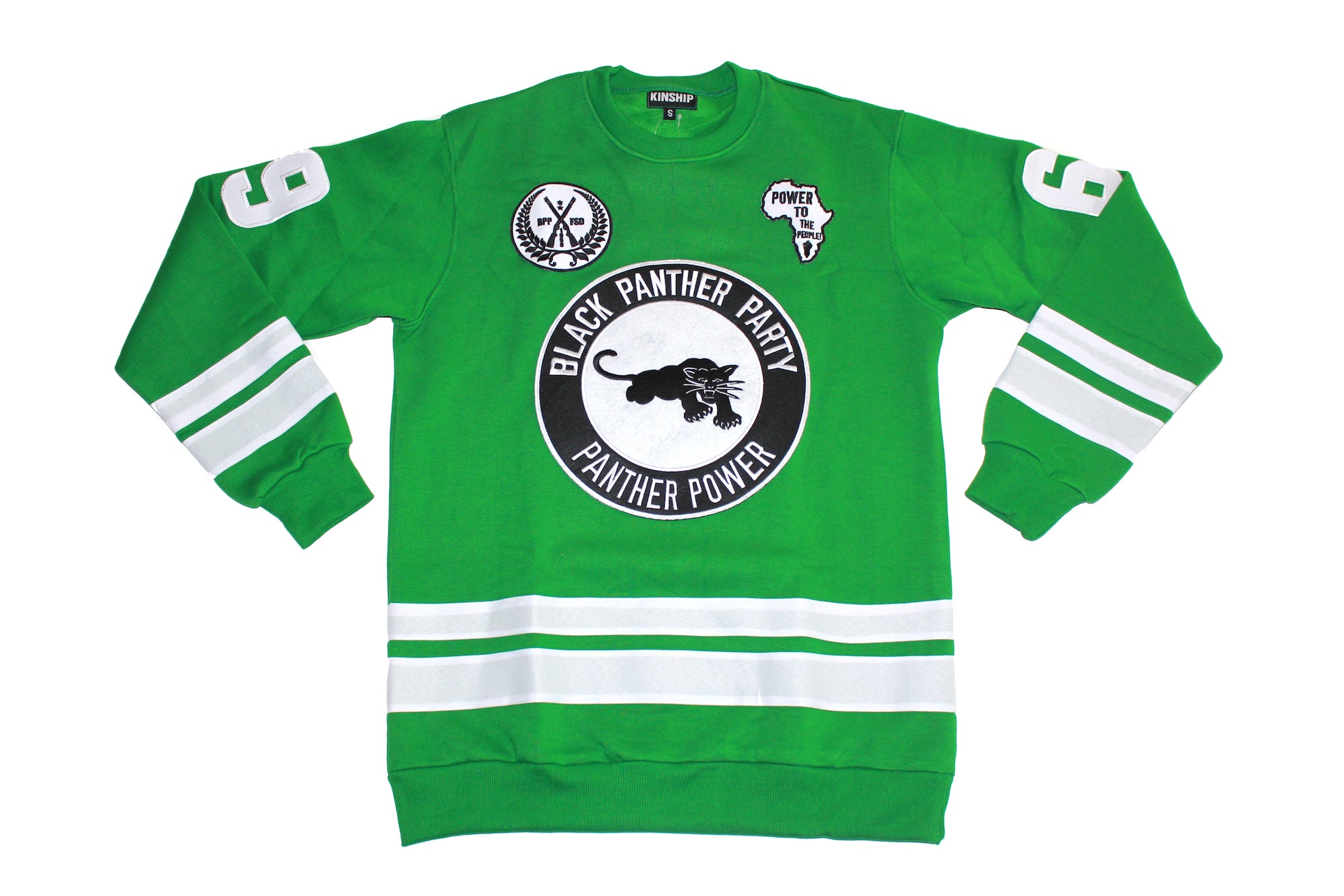 Black Panther Hockey Sweatshirt in Green Contrast