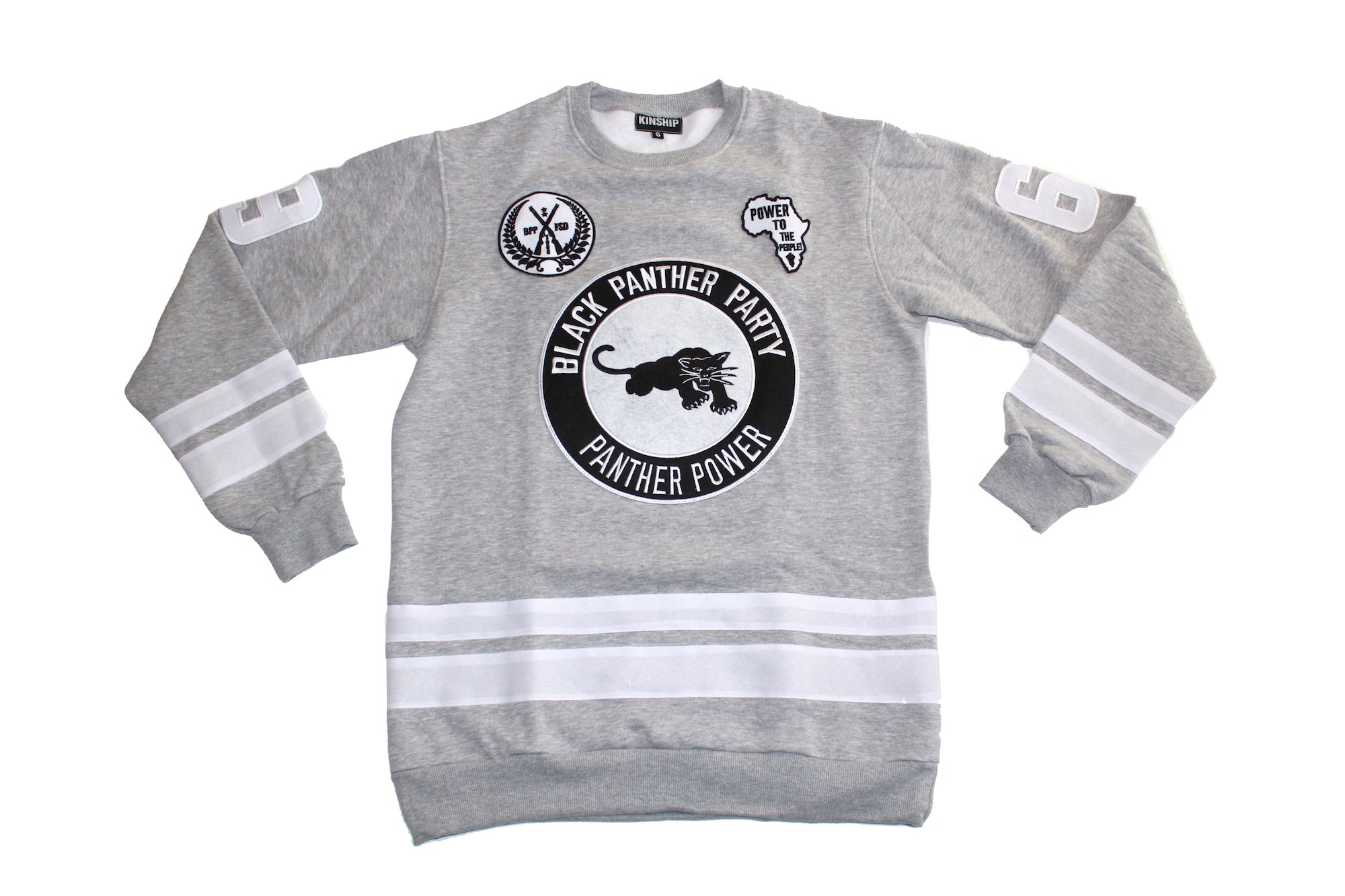 Black Panther Hockey Sweatshirt in Grey Contrast