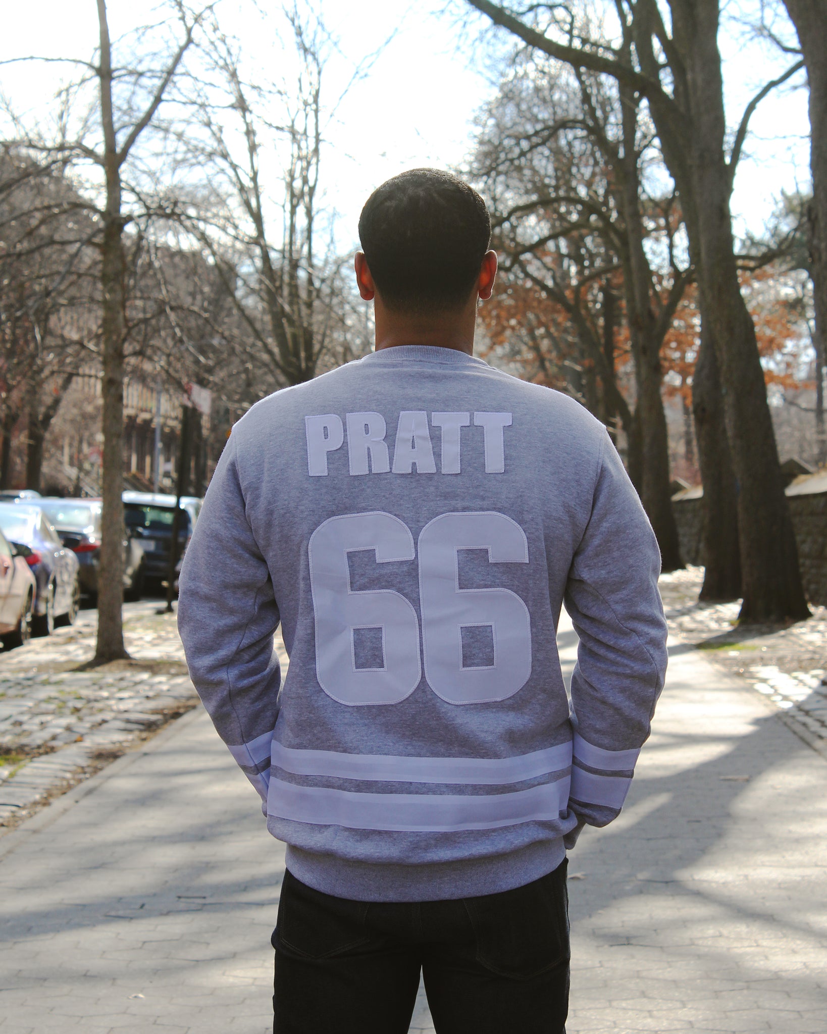 Black Panther Hockey Sweatshirt in Grey Contrast