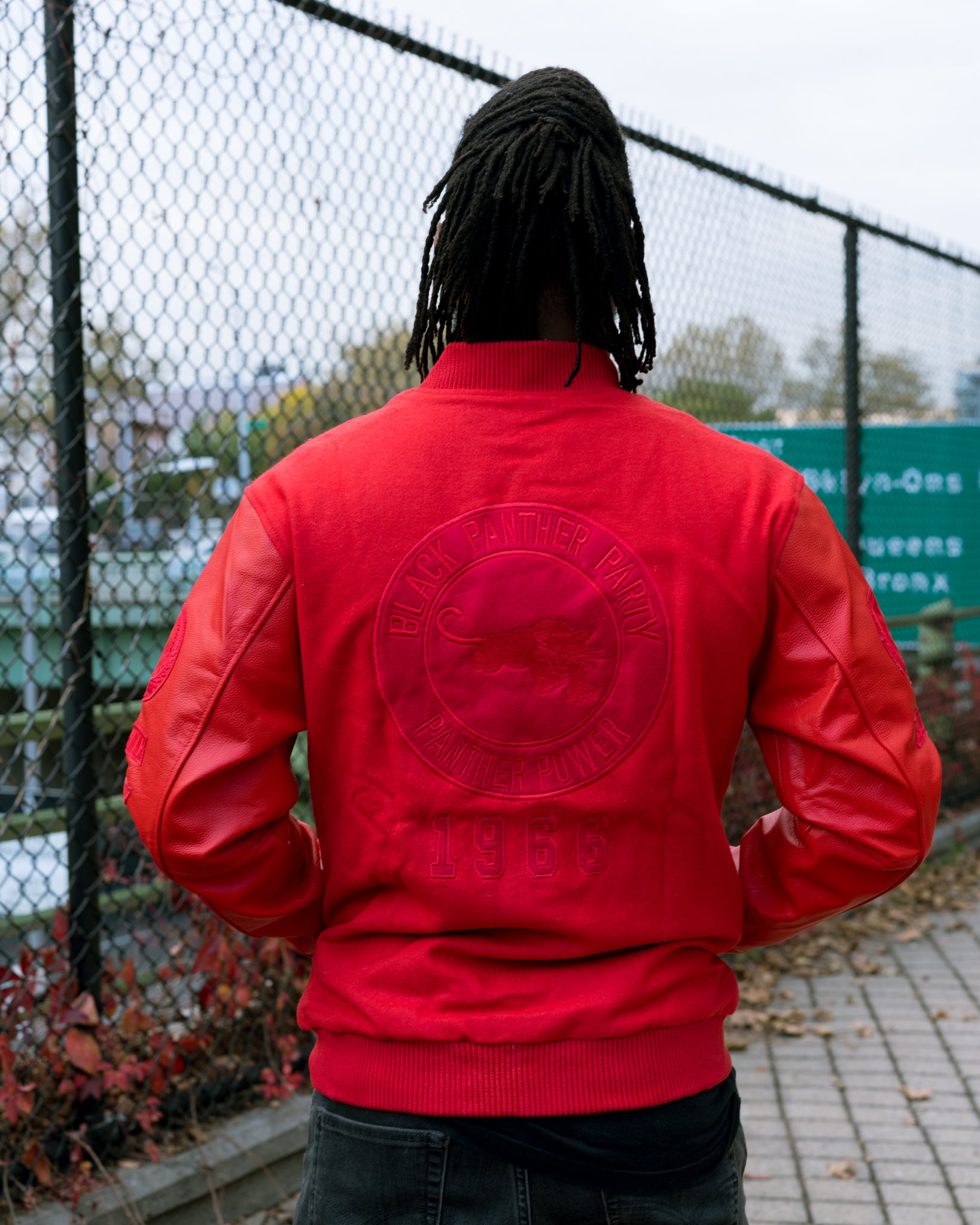 Black Panther Varsity Jacket in Tonal Red
