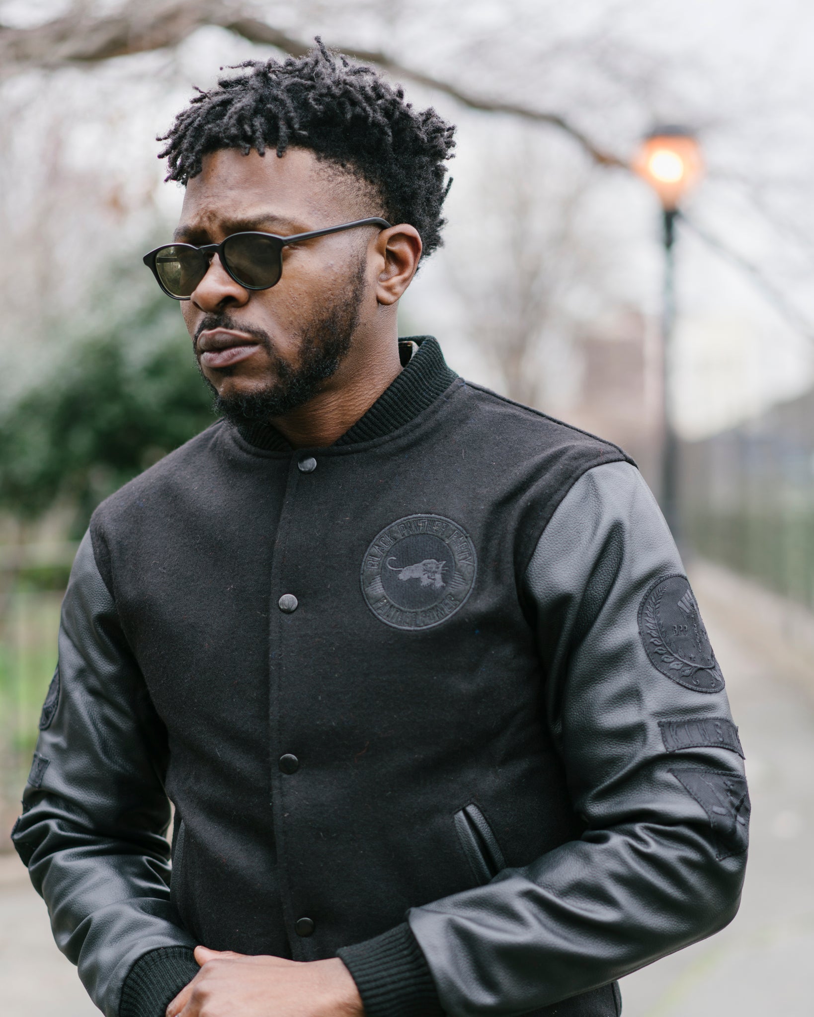 Black Panther Varsity Jacket in Mono Black