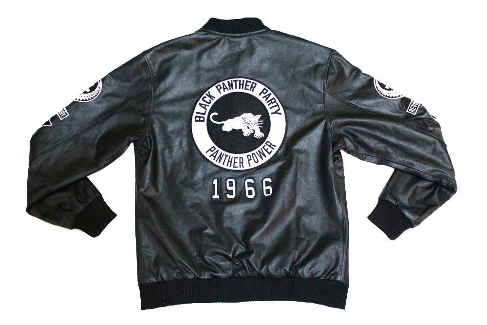 Black Panther Leather Jacket in Black