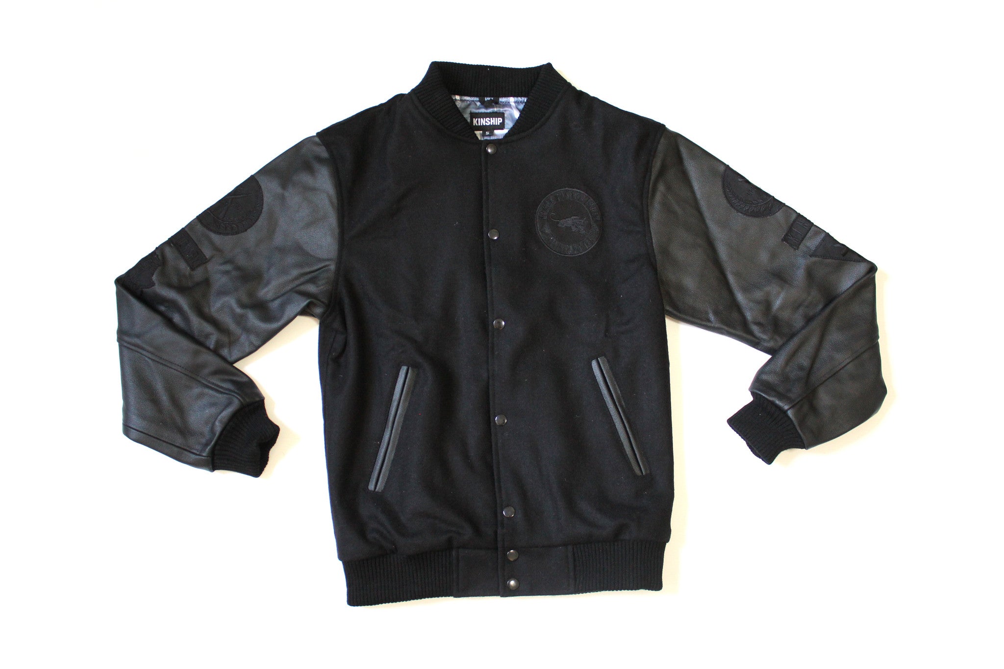 Black Panther Varsity Jacket in Mono Black