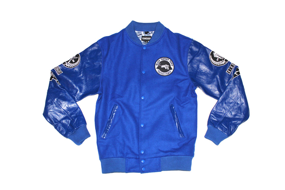 Black Panther Varsity Jacket in Blue Contrast