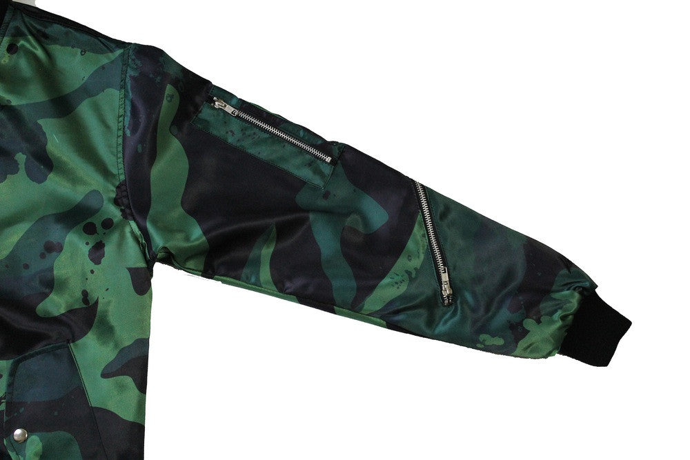 Splatter Camo Bomber in Green