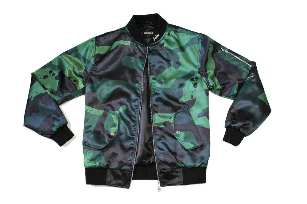 Splatter Camo Bomber in Green