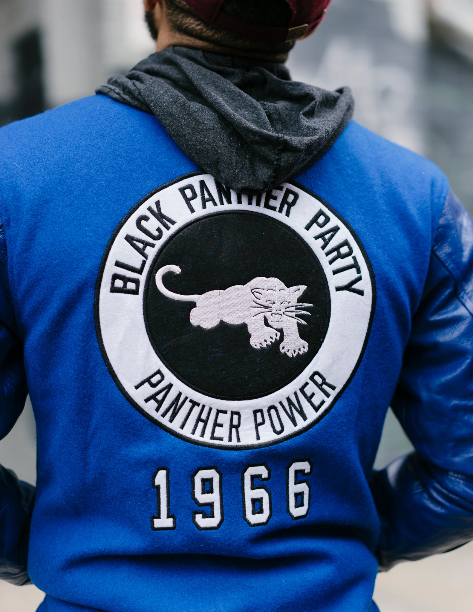 Black Panther Varsity Jacket in Blue Contrast