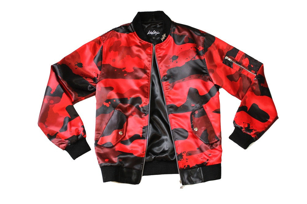 Splatter Camo Bomber in Red