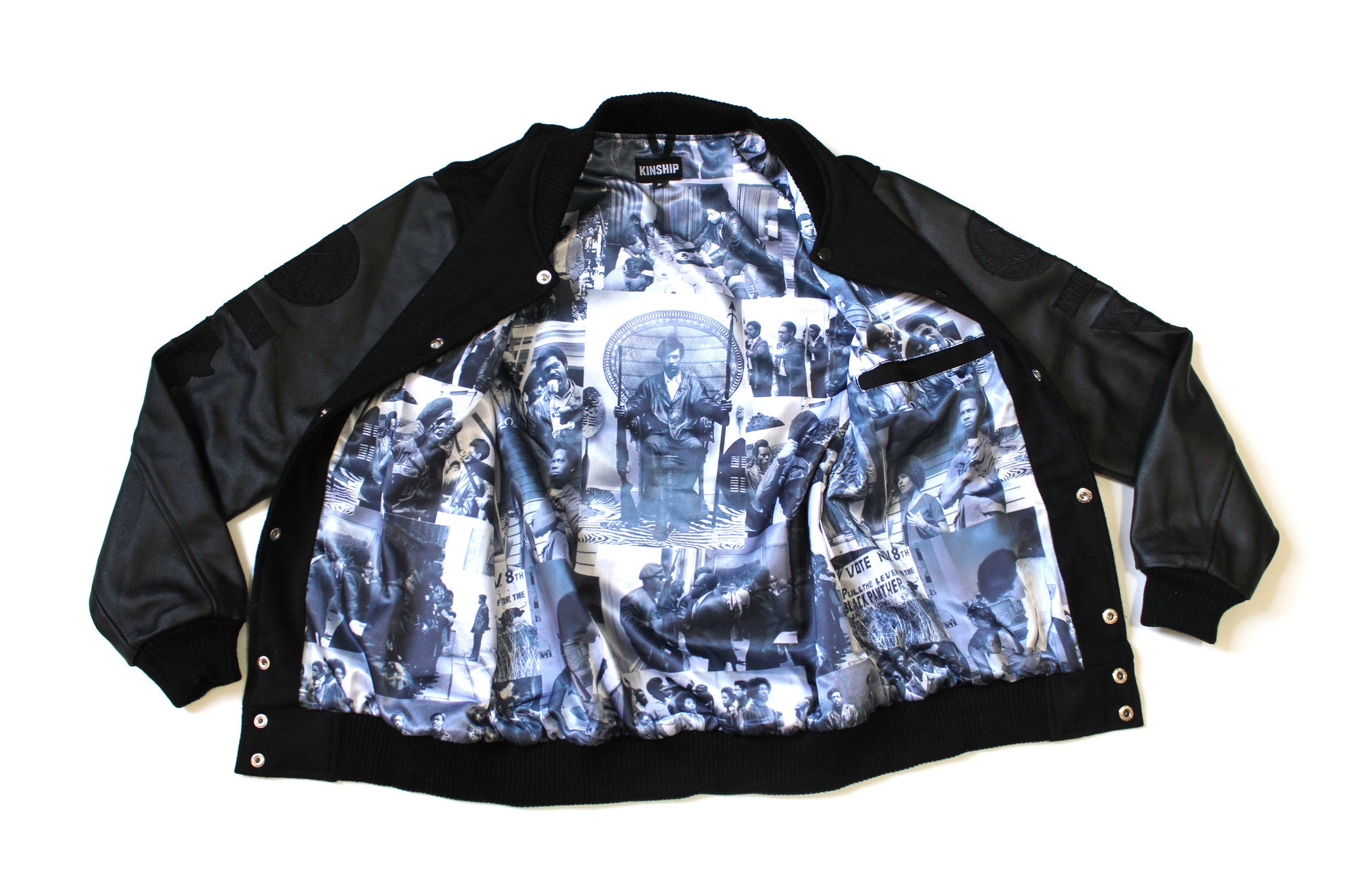 Black Panther Varsity Jacket in Mono Black